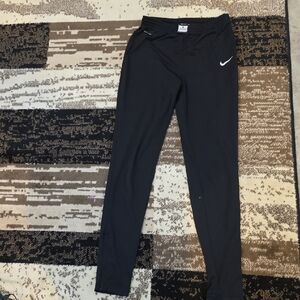 Nike Black Athletic Pants with White Logo